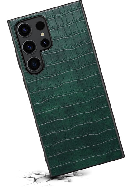 Samsung Galaxy S23 Ultra Pu+Pc+Tpu Kabuk Timsah Dokulu Kapak (Yurt Dışından)