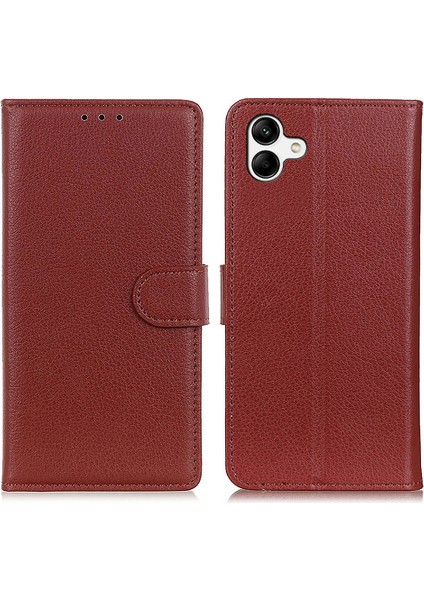 Samsung Galaxy A05 4g Kasa Cüzdan Stand Litchi Doku Pu Deri Telefon Kapağı (Yurt Dışından)