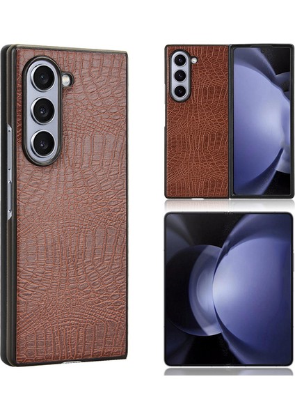 Samsung Galaxy Z Fold6 5g Timsah Dokulu Deri Kaplamalı Sert Pc Telefon Kapağı (Yurt Dışından)