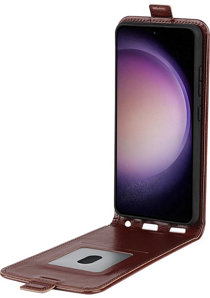 Samsung Galaxy S23 Fe Dikey Flip Pu Deri Deri Telefon Kılıfı Tutucu Bırak-Kötü Kapak (Yurt Dışından) modelleri