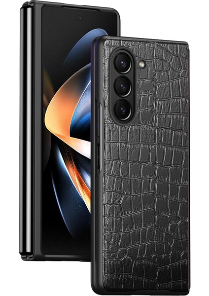 Samsung Galaxy Z Fold6 5g Timsah Dokulu Deri Kaplamalı Pc Sert Telefon Kapağı (Yurt Dışından)