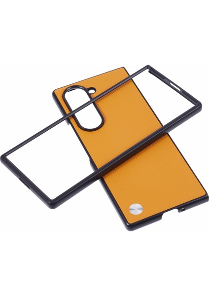 Samsung Galaxy Z Fold6 5g Karbon Fiber Pu Deri Kaplamalı Pc Cep Telefonu Kılıfı (Yurt Dışından)