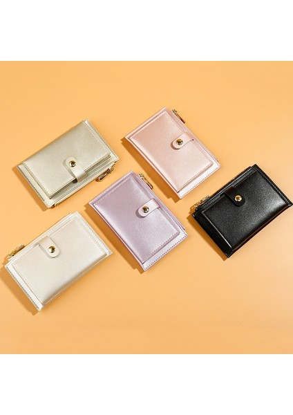 Kadın Kart Sahibinin Anahtar Cüzdan Pu Fermuar Kese Kore Yaratıcı Mini Sikke Çanta, Inci Siyah (Yurt Dışından) indirimleri