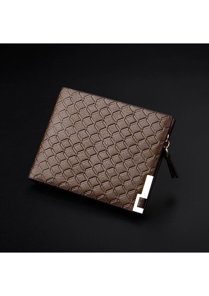 Lüks Erkek Cüzdan Pu Deri Kabartmalı Donanım Fermuar Kısa Çanta Çoklu Kart Cep Eğlence Iş Para Çantası (Yurt Dışından) fiyatları