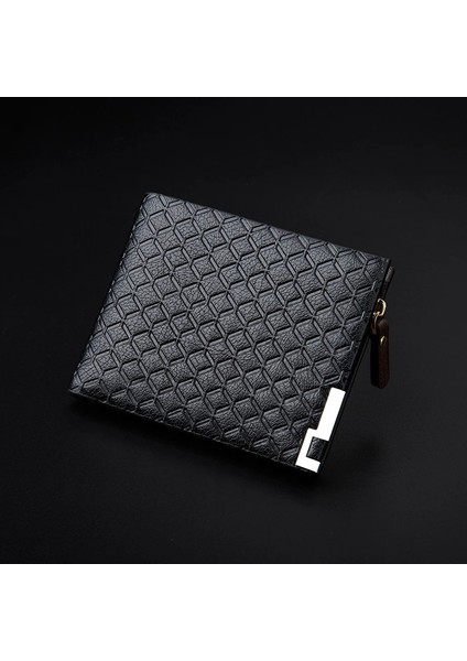 Lüks Erkek Cüzdan Pu Deri Kabartmalı Donanım Fermuar Kısa Çanta Çoklu Kart Cep Eğlence Iş Para Çantası (Yurt Dışından) modelleri