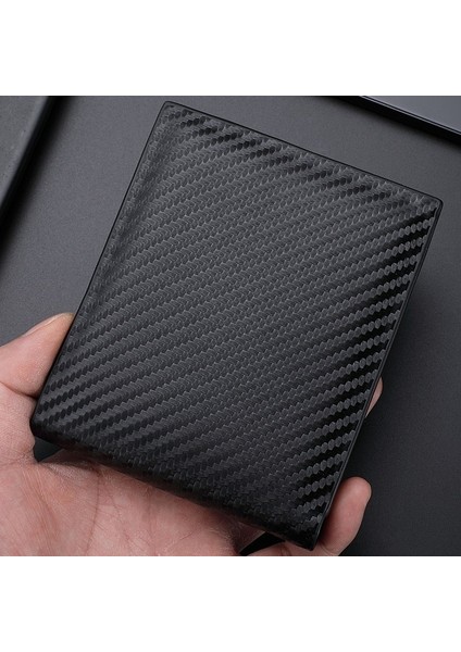Yeni Karbon Fiber Erkek Cüzdan Retro Bir Fermuar Yatay Cüzdan Erkek Pu Deri Ekose Açık Bozuk Para Cüzdanı Çok Fonksiyonlu Kart Tutucu (Yurt Dışından) fırsatları
