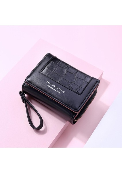 Kadın Cüzdan Pu Taş Desen Mını Moda Kart Tutucu Kızlar Fermuar Bozuk Para Cüzdanı Bayan Cüzdan Kadın Çile Mini Debriyaj (Yurt Dışından)