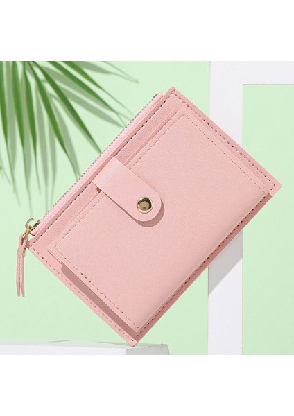Erkek Kadın Moda Düz Renk Kredi Kartı Kımlık Kartı Çok Yuvalı Fermuar Kart Tutucu Rahat Pu Deri Bozuk Para Cüzdanı Cüzdan Kılıf Cep (Yurt Dışından) fırsatları