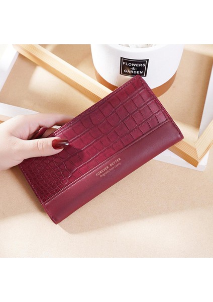 Yeni Kadın Cüzdan Uzun Kadın Timsah Cüzdan Moda Timsah Desen Ince Bayanlar Fermuarlı Bozuk Para Çantaları Kart Tutucu Para Çantaları (Yurt Dışından)