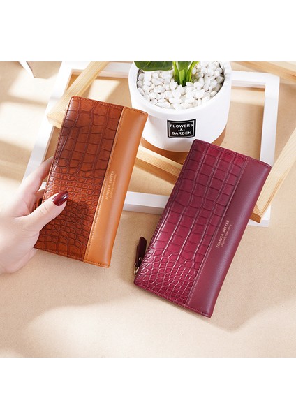 Yeni Kadın Cüzdan Uzun Kadın Timsah Cüzdan Moda Timsah Desen Ince Bayanlar Fermuarlı Bozuk Para Çantaları Kart Tutucu Para Çantaları (Yurt Dışından) fiyatları
