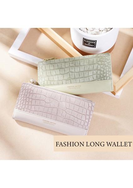 Yeni Kadın Cüzdan Uzun Kadın Timsah Cüzdan Moda Timsah Desen Ince Bayanlar Fermuarlı Bozuk Para Çantaları Kart Tutucu Para Çantaları (Yurt Dışından) fırsatları