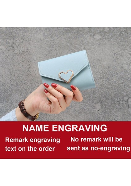 2022 Yeni Kısa Kadın Cüzdan Ücretsiz Isim Gravür Kpop Kalp Şeklinde Sevimli Küçük Kadın Cüzdan Pu Deri Ince Basit Kadın Çanta (Yurt Dışından) indirimleri