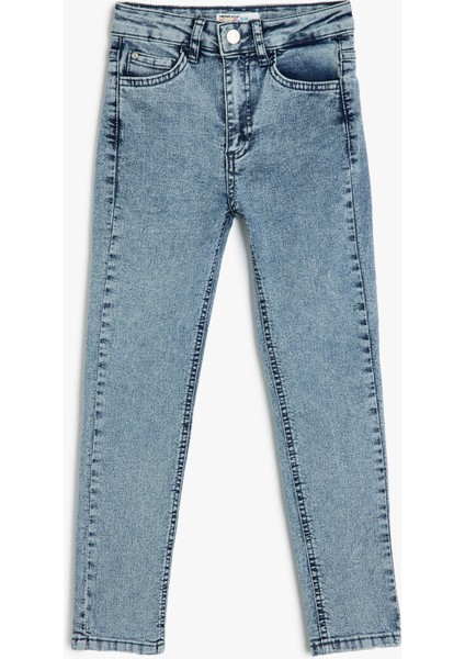 Ayarlanabilir Lastikli Pamuklu Denim Pantolon