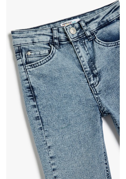 Ayarlanabilir Lastikli Pamuklu Denim Pantolon modelleri