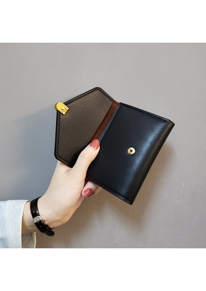 Yeni Kadın Cüzdan Deri Çanta Moda Üç Katlı Basit Siyah Kısa Cüzdan Yüksek Kaliteli Yumuşak Çanta Deri Küçük Para Cebi (Yurt Dışından) fiyatları