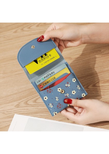 Yaz Taze Çok Renkli Çiçek Öğrenci Kartları Cüzdan Moda Basit Çoklu Kart Mini Ultra-Ince Toka Kartları Kılıfları Kadın Cüzdan (Yurt Dışından) modelleri