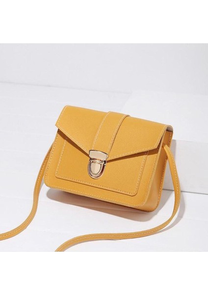 2021 Sıcak Moda Küçük Crossbody Çanta Kadınlar Için Mini Pu Deri Omuz Askılı Çanta Kız Için Sarı Bolsas Bayanlar Telefon Çanta (Yurt Dışından)