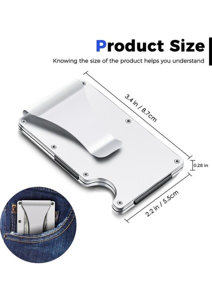 Dıenqı Rfıd Metal Kart Tutucu Erkek Kadın Cüzdan Para Çanta Çanta Mini Ince Cüzdan Moda Küçük Ince Erkek Siyah Walet Erkekler Için (Yurt Dışından)