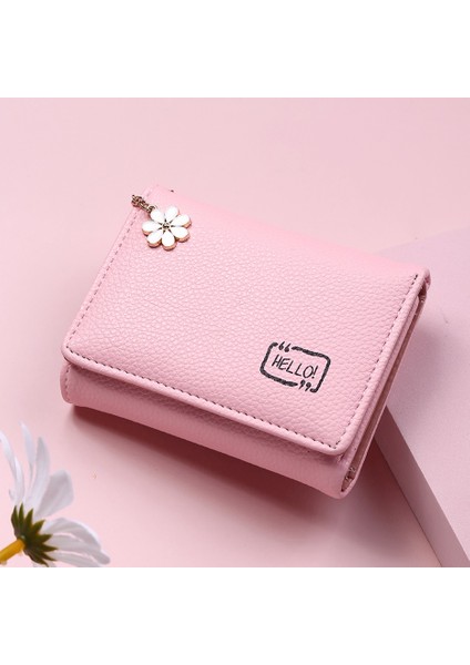 Yeni Sevimli Çiçek Püskül Kadın Cüzdan Düz Renk Büyük Kapasiteli Kısa Kızlar Kadın Yumuşak Küçük Bozuk Para Cüzdanı Kart Sahibinin Para Çantası (Yurt Dışından) fiyatları