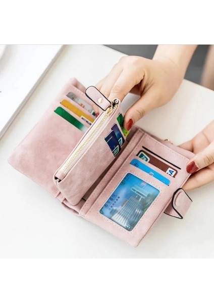 Kadın Moda Mat Küçük Cüzdan Pu Deri Fermuar Çile Buzlu Bayanlar Çantalar Para Para Kımlık Kartı Tutucu Kızlar Sevimli Debriyaj (Yurt Dışından) fırsatları