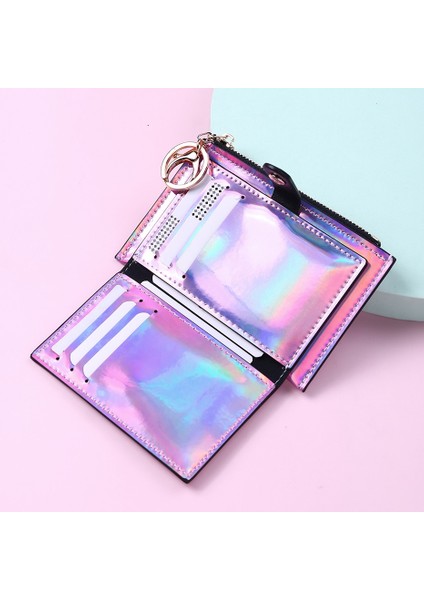 2022 Yeni Moda Şeffaf Cüzdan Kadın Kısa Pvc Şeffaf Kore Holografik Kart Tutucu Kadın Sevimli Çanta Para Çantaları (Yurt Dışından) modelleri