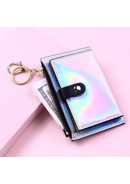 2022 Yeni Moda Şeffaf Cüzdan Kadın Kısa Pvc Şeffaf Kore Holografik Kart Tutucu Kadın Sevimli Çanta Para Çantaları (Yurt Dışından) indirimleri