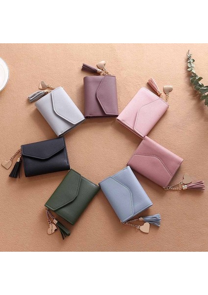 Kadın Cüzdan Sevimli Öğrenci Püskül Kolye Kısa Cüzdan Trendi Küçük Moda Pu Cüzdan 2021 Bozuk Para Cüzdanı Bayanlar Kart Çantası Kadınlar Için (Yurt Dışından) fırsatları