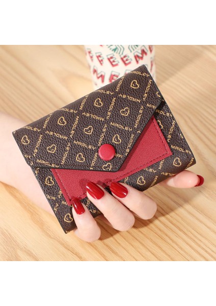 2022 Yeni Kadın Cüzdan Baskı Sevimli Kısa Çanta Iş Ekleme Çanta Bayanlar Katlanır Bozuk Para Çantaları Kadın Kart Tutucu (Yurt Dışından)