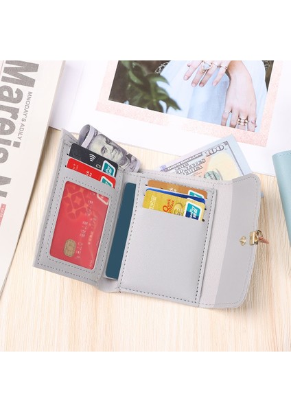 Kore Kısa Mını Cüzdan Kadın 2022 Yeni Varış Kolye Ince Cüzdan Kart Tutucu Küçük Taze Öğrenci Toka Bozuk Para Cüzdanı Para Çantası (Yurt Dışından) indirimleri