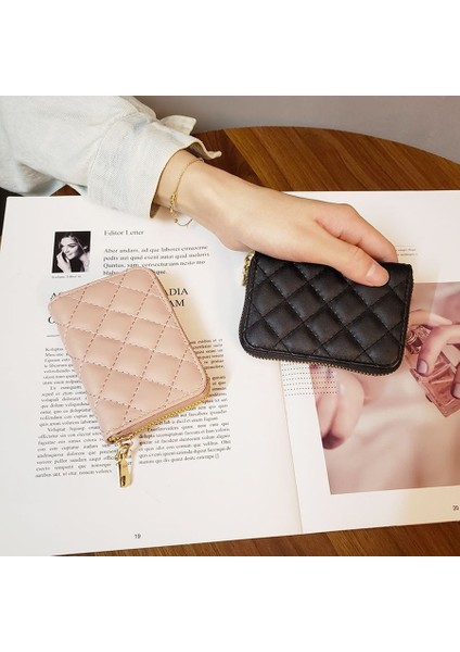 Yeni Kadın Süper Ince Yumuşak Cüzdan Kredi Kartı Anti-Manyetiklik Giderme Çanta Kart Sahipleri Moda Kadın Fermuarlı Çoklu Kart Büyük Kapasiteli (Yurt Dışından) modelleri