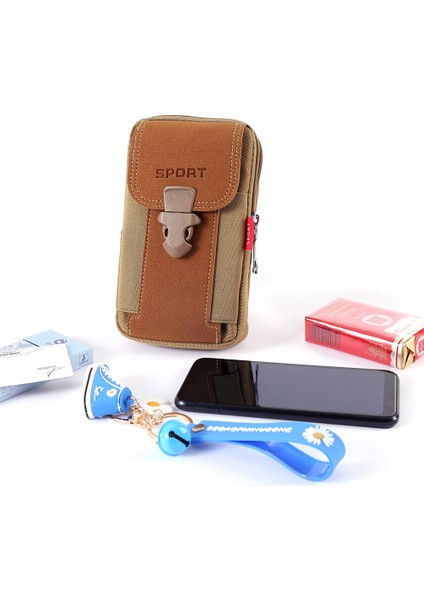 [Erkekler Için Cüzdan] Gündelik Taşınabilir Çok Fermuarlı Erkek Kanvas Kemer Serseri (Yurt Dışından)