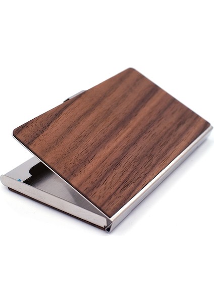 Rfıd Akıllı Cüzdan Ahşap Kımlık Kartı Tutucu Otomatik Katı Metal Banka Kredi Kartı Tutucu Iş Özelleştırmek Promosyon Hediye (Yurt Dışından) fırsatları