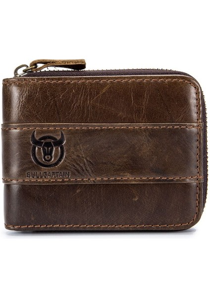 Bullcaptaın Deri Erkek Cüzdan Rfıd Engelleme Vintage Bifold Cüzdan Kredi Kartı Tutucu Kahverengi (Yurt Dışından) fiyatları