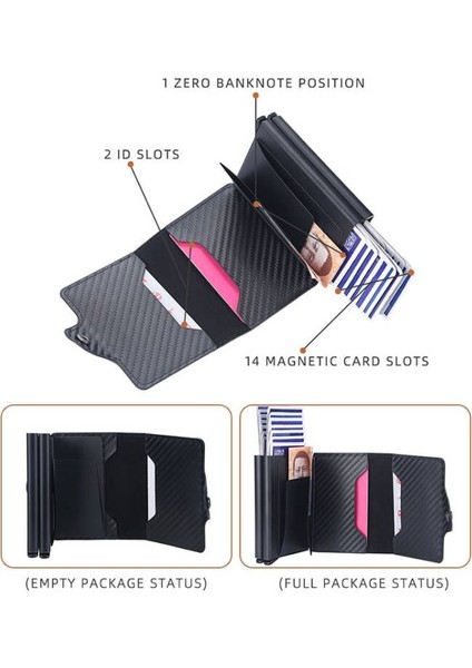 Erkekler Ve Kadınlar Için Metal Cüzdan Kart Sahibinin Rfıd Engelleme Vintage Deri Banka Iş Kredi Kartı Kimlik Kartı Tutucu Kart Cüzdanı (Yurt Dışından) fırsatları