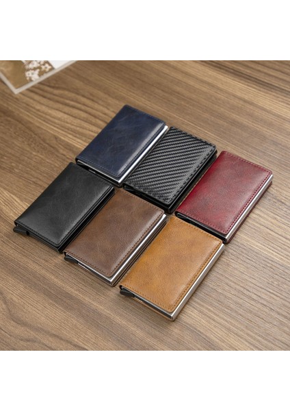 Vm Moda Öpücük Erkek/Kadın Rfıd Cüzdan Mini Kart Tutucu Cüzdan Karbon Fiber Siyah Sihirli Üç Katlı Küçük Para Çantası Erkek Çantalar (Yurt Dışından) indirimleri