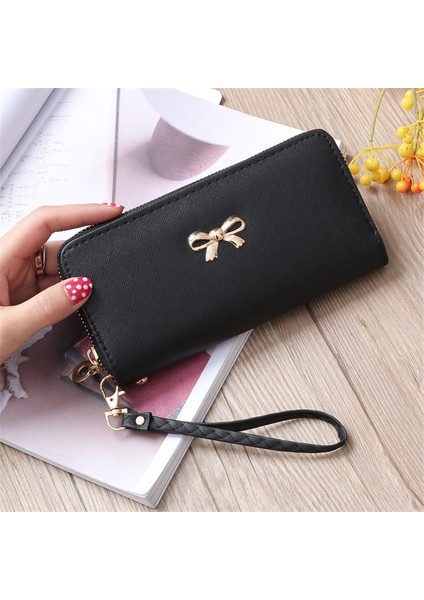 Pu Deri Kadın Uzun Cüzdan Sevimli Ilmek Telefon Para Çantası Debriyaj Kımlık Kartı Tutucu Ayrılabilir Bileklik Moda Bozuk Para Cüzdanı (Yurt Dışından) fiyatları