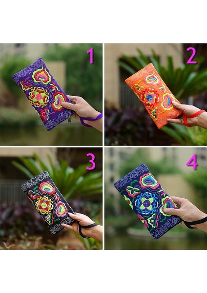 2019 Yeni Kadın Vintage Çin Etnik Çiçek Işlemeli Para Debriyaj Uzun Cüzdan Bozuk Para Cüzdanı Kart Sahipleri Çanta (Yurt Dışından) fiyatları