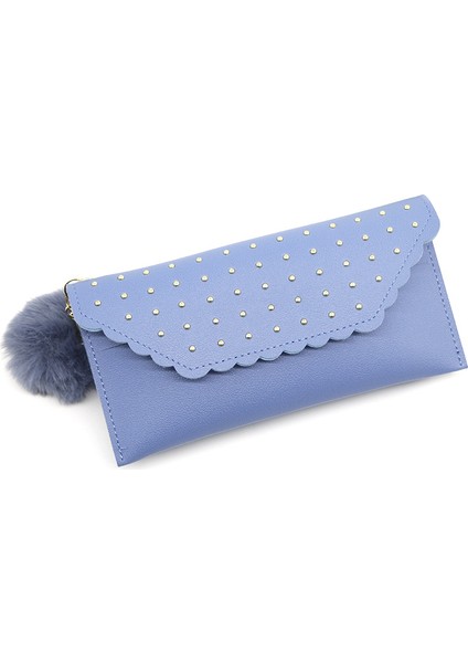 Kadın Cüzdan Retro Perçin Çile Uzun Kadın Hairball Dekorasyon Pu Deri Bozuk Para Çantaları Kadın El Çantası Kart Tutucu Telefon Çantası (Yurt Dışından) fırsatları
