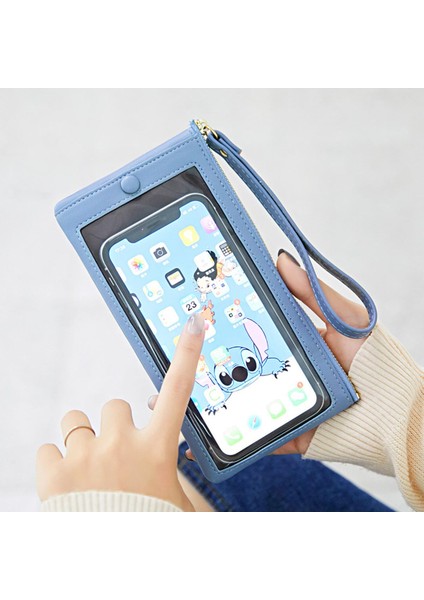 Basit Kadın Dokunmatik Ekran Çanta Trendy Bilek Cep Telefonu Cepler Kadın Bozuk Para Çantaları Bayanlar Için Taşınabilir Uzun Cüzdan Cartera Mujer (Yurt Dışından)