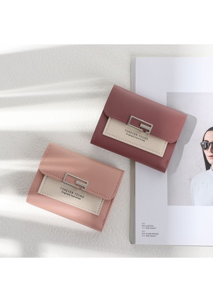 2022 Trendy Kısa Cüzdan Bozuk Para Cüzdanı Çanta Kadın Sonsuza Kadar Genç Mektuplar Kart Tutucu Pu Deri Para Çantası Üçe Katlanmış Cüzdan Hediyeler (Yurt Dışından) indirimleri