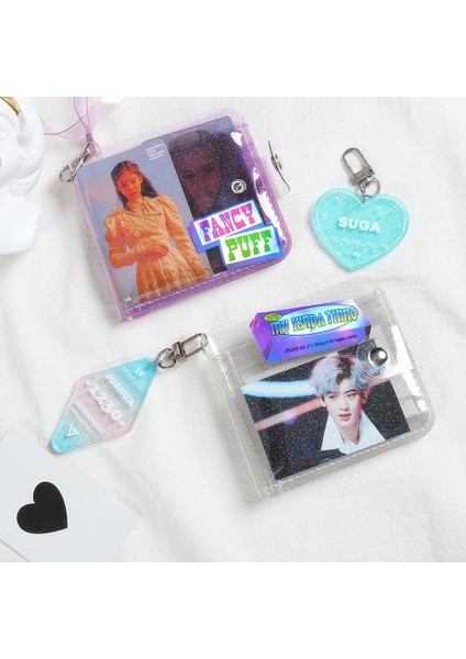 Moda Temizle Para Cüzdan Kızlar Için Su Geçirmez Jöle Idol Fotocard Tutucu Kılıf Kadın Işıltılı Kredi Bankası Kartı Tutucu (Yurt Dışından) fiyatları