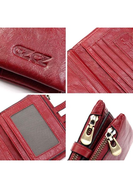 Deri Kadın Cüzdan, Slgol Bayan Cüzdan Kısa Moda El Çantası Fermuarlı Değişim Çantası Çok Fonksiyonlu Kart Çantası (Yurt Dışından) modelleri