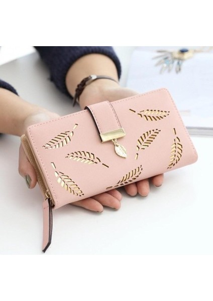 Kadın Cüzdan Kadın Uzun Cüzdan Altın Içi Boş Yapraklar Kese Çanta Kadınlar Için Bozuk Para Cüzdanı Kart Sahipleri Portefeuille Femme D38 (Yurt Dışından)