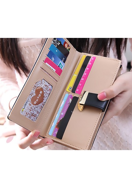 Kadın Cüzdan Kadın Uzun Cüzdan Altın Içi Boş Yapraklar Kese Çanta Kadınlar Için Bozuk Para Cüzdanı Kart Sahipleri Portefeuille Femme D38 (Yurt Dışından) fırsatları