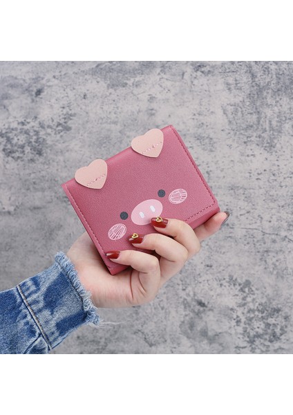 Kısa Cüzdan Öğrenci Sevimli Karikatür Çantalar Kadın Moda Desen Kadın Mini Düz Renk Üç Katlı Öğrenci Cüzdan Kart Sahibinin (Yurt Dışından) fiyatları