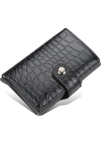 2022 Yeni Kredi Kimlik Kartı Tutucu Cüzdan Alüminyum Ince Açılır Cüzdan Erkekler Kadınlar Için Rfıd Engelleme Kart Sahibi Minimalist Cüzdan (Yurt Dışından)