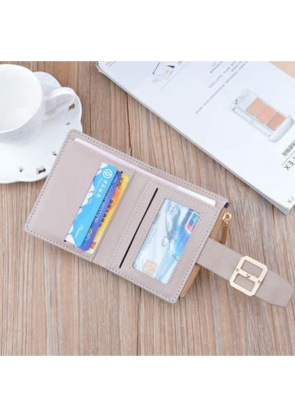Yeni Kadın Cüzdan Kısa Kompakt Moda Renk Kontrast Fermuar Cüzdan Öğrenci Ipli Toka Bozuk Para Cüzdanı Kart Sahibinin (Yurt Dışından) modelleri