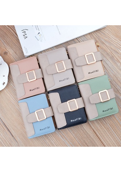 Yeni Kadın Cüzdan Kısa Kompakt Moda Renk Kontrast Fermuar Cüzdan Öğrenci Ipli Toka Bozuk Para Cüzdanı Kart Sahibinin (Yurt Dışından) fırsatları