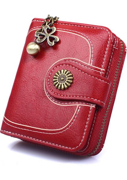 Kadın Cüzdan Marka Cüzdan 2022 Mumlu Deri Para Cüzdan Kadın Püsküller Kart Tutucu Para Cebi Portfel Damski Kadın Çanta (Yurt Dışından)