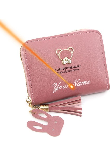 2022 Kısa Kadın Cüzdan Mini Sevimli Para Cebi Kart Tutucu Adı Kazınmış Kadın Çanta Yeni Moda Kpop Küçük Cüzdan Kızlar Için (Yurt Dışından)